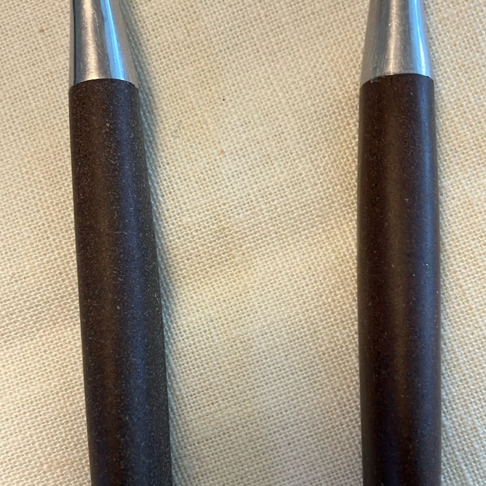 Vintage Ekco Eterna Canoe Muffin 2 pc Elegant Faux Rosewood Handle SERVING SET - Picture 13 of 15